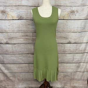 BCBGMaxAzria Olive Green Sleeveless Midi Dress